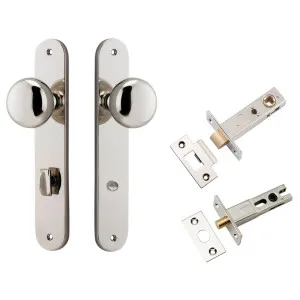 Cambridge Knob Oval Backplate Privacy Kit w Privacy Turn Polished Nickel by Iver, a Door Hardware for sale on Style Sourcebook
