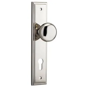 Cambridge Knob Stepped Backplate Polished Nickel by Iver, a Door Hardware for sale on Style Sourcebook