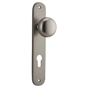 Cambridge Knob Oval Backplate Satin Nickel by Iver, a Door Hardware for sale on Style Sourcebook