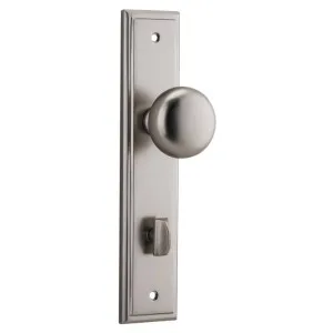 Cambridge Knob Stepped Backplate Satin Nickel by Iver, a Door Hardware for sale on Style Sourcebook