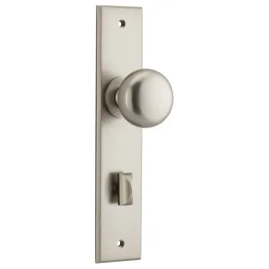 Cambridge Knob Satin Nickel Chamfered Backplate by Iver, a Door Hardware for sale on Style Sourcebook