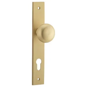 Cambridge Knob Rectangular Backplate Brushed Brass by Iver, a Door Hardware for sale on Style Sourcebook