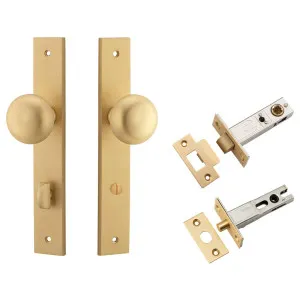Cambridge Knob Rectangular Backplate Privacy Kit w Privacy Turn Brushed Brass by Iver, a Door Hardware for sale on Style Sourcebook