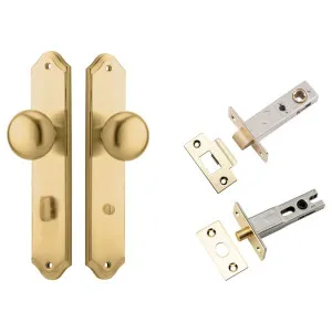 Cambridge Knob Shouldered Backplate Privacy Kit w Privacy Turn Brushed Brass by Iver, a Door Hardware for sale on Style Sourcebook