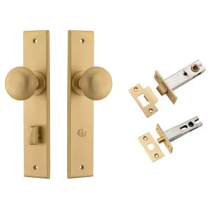 Cambridge Knob Chamfered Backplate Privacy Kit w Privacy Turn Brushed Brass by Iver, a Door Hardware for sale on Style Sourcebook