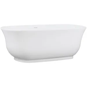 Marietta 170cm Freestanding Acrylic Bath w White Overflow & Waste, Gloss White by Schots, a Bathtubs for sale on Style Sourcebook