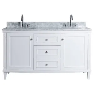 Montana Marble Top 3TH Double Vanity, White by Schots, a Vanities for sale on Style Sourcebook