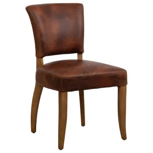 Bassa Leather & Oak Vintage Nutmeg Dining Chair by Schots, a Dining Chairs for sale on Style Sourcebook