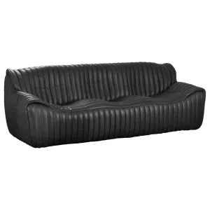 Stenson 3 Seat Sofa Leather, Santosa Black by Schots, a Sofas for sale on Style Sourcebook