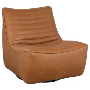 Aceno Swivel Hazelnut Tan Leather Armchair by Schots, a Chairs for sale on Style Sourcebook