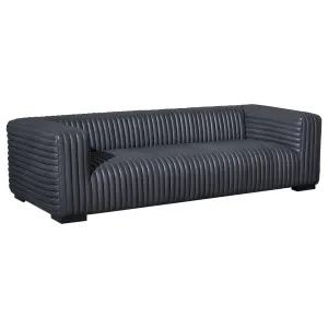 Harmon Sofa 3S Leather Timber Feet, Santosa Black by Schots, a Sofas for sale on Style Sourcebook