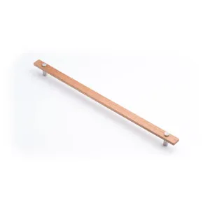 Lenah 416mm Cabinet Handle, Tasmanian Oak & Polished Chrome Face Caps by Castella, a Cabinet Hardware for sale on Style Sourcebook