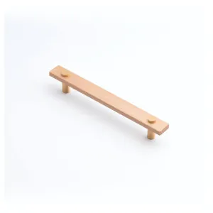 Lenah 160mm Cabinet Handle, European Beech & Brushed Gold Face Caps by Castella, a Cabinet Hardware for sale on Style Sourcebook