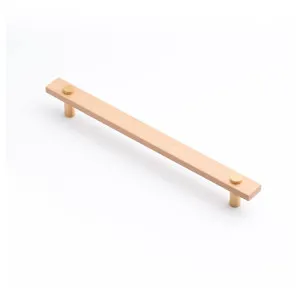 Lenah 224mm Cabinet Handle, European Beech & Brushed Gold Face Caps by Castella, a Cabinet Hardware for sale on Style Sourcebook