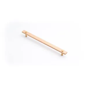 Lenah 288mm Cabinet Handle, European Beech & Brushed Gold Face Caps by Castella, a Cabinet Hardware for sale on Style Sourcebook