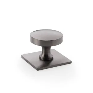 Hastings 38mm Knob on Backplate, Gunmetal PVD by Castella, a Cabinet Hardware for sale on Style Sourcebook