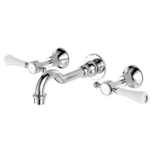 Lillian Lever Wall Set, Chrome & Ceramic by Fienza, a Bathroom Taps & Mixers for sale on Style Sourcebook