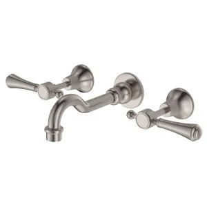 Lillian Lever Wall Set, Brushed Nickel by Fienza, a Bathroom Taps & Mixers for sale on Style Sourcebook