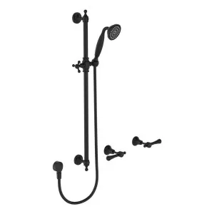 Lillian Lever Rail Shower Set, Matte Black by Fienza, a Shower Heads & Mixers for sale on Style Sourcebook