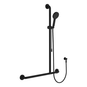 Hustle Care Inverted T Rail Shower w Push/Pull Slider, Right-Hand, Matte Black by Fienza, a Shower Heads & Mixers for sale on Style Sourcebook