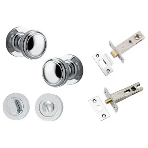 Paddington Knob Round Rose Privacy Kit w Separate Privacy Turn Polished Chrome by Iver, a Door Hardware for sale on Style Sourcebook