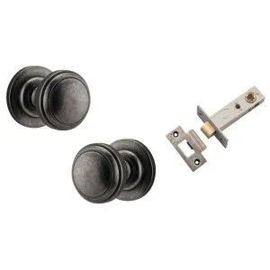 Paddington Knob Round Rose Passage Kit Distressed Nickel by Iver, a Door Hardware for sale on Style Sourcebook