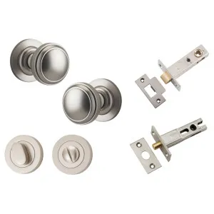 Paddington Knob Round Rose Privacy Kit w Separate Privacy Turn Satin Nickel by Iver, a Door Hardware for sale on Style Sourcebook