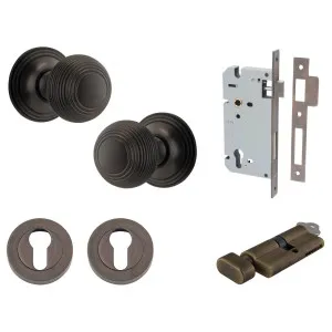 Guildford Knob Round Rose Entrance Kit w Separate High Security Lock Signature Brass by Iver, a Door Hardware for sale on Style Sourcebook