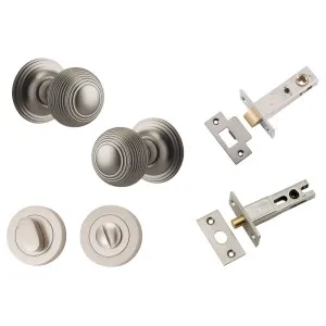 Guildford Knob Round Rose Privacy Kit w Separate Privacy Turn Satin Nickel by Iver, a Door Hardware for sale on Style Sourcebook