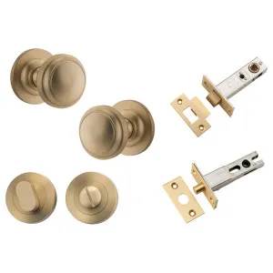 Paddington Knob Round Rose Privacy Kit w Separate Privacy Turn Brushed Brass by Iver, a Door Hardware for sale on Style Sourcebook