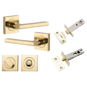 Baltimore Lever Square Rose Privacy Kit w Separate Privacy Turn Polished Brass by Iver, a Door Hardware for sale on Style Sourcebook