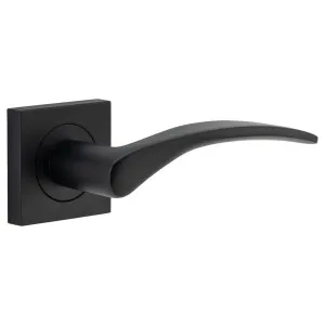 Door Lever Oxford Sq Rose MB D52xP60mm by Iver, a Door Hardware for sale on Style Sourcebook
