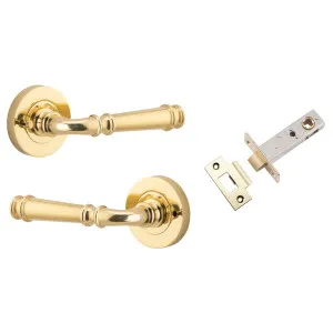 Verona Lever Round Rose (Inbuilt Privacy) Polished Brass by Iver, a Door Hardware for sale on Style Sourcebook