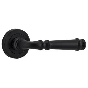Verona Lever Round Rose, Matte Black by Iver, a Door Hardware for sale on Style Sourcebook