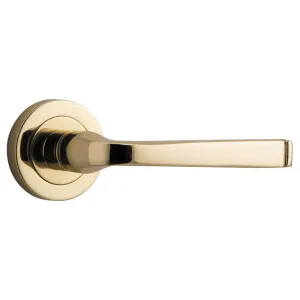 Annecy Lever - Round Rose Polished Brass by Iver, a Door Hardware for sale on Style Sourcebook