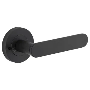 Bronte Lever Round Rose Privacy Kit (Inbuilt Privacy) Matt Black by Iver, a Door Hardware for sale on Style Sourcebook