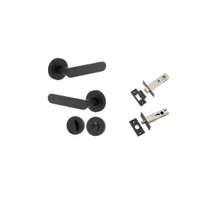 Bronte Lever Round Rose Privacy Kit w Separate Privacy Turn Matt Black by Iver, a Door Hardware for sale on Style Sourcebook