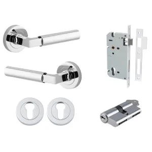 Berlin Lever Round Rose Entrance Kit w High Security Lock Polished Chrome by Iver, a Door Hardware for sale on Style Sourcebook
