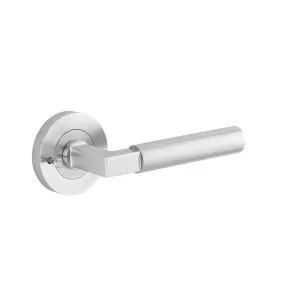 Berlin Lever Round Rose Privacy Kit (Inbuilt Privacy) Brushed Chrome by Iver, a Door Hardware for sale on Style Sourcebook