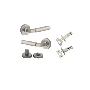 Berlin Lever Round Rose Privacy Kit Satin Nickel by Iver, a Door Hardware for sale on Style Sourcebook