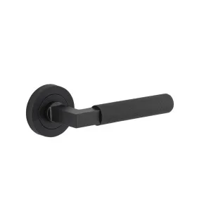 Brunswick Lever Matt Black Round Rose by Iver, a Door Hardware for sale on Style Sourcebook