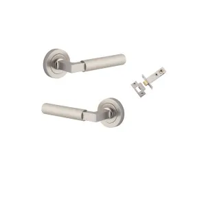Brunswick Lever Round Rose Passage Kit Satin Nickel by Iver, a Door Hardware for sale on Style Sourcebook