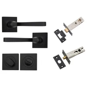 Annecy Lever Square Rose Privacy Kit w Separate Privacy Turn Matt Black by Iver, a Door Hardware for sale on Style Sourcebook