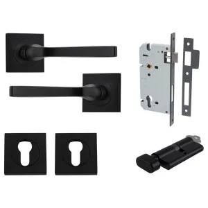 Annecy Lever Square Rose Entrance Kit w Separate High Security Lock Matt Black by Iver, a Door Hardware for sale on Style Sourcebook