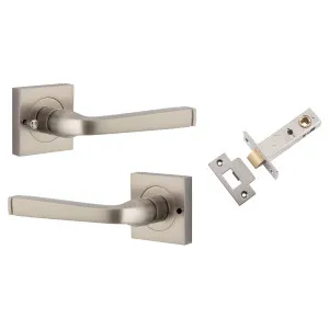 Annecy Lever Square Rose (Inbuilt Privacy) Satin Nickel by Iver, a Door Hardware for sale on Style Sourcebook