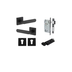 Bronte Lever Square Rose Entrance Kit w High Security Lock Matt Black by Iver, a Door Hardware for sale on Style Sourcebook