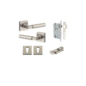 Berlin Lever Square Rose Entrance Kit w High Security Lock Satin Nickel by Iver, a Door Hardware for sale on Style Sourcebook