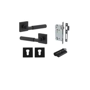 Brunswick Lever Square Rose Entrance Kit w High Security Lock Matt Black by Iver, a Door Hardware for sale on Style Sourcebook