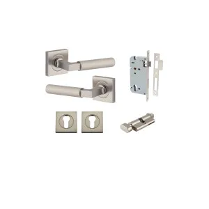 Brunswick Lever Square Rose Entrance Kit w High Security Lock Satin Nickel by Iver, a Door Hardware for sale on Style Sourcebook