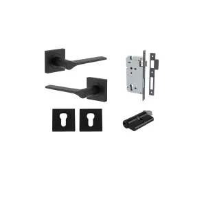 Como Lever Square Rose Entrance Kit w High Security Lock Matt Black by Iver, a Door Hardware for sale on Style Sourcebook